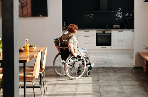 Women in wheelchair